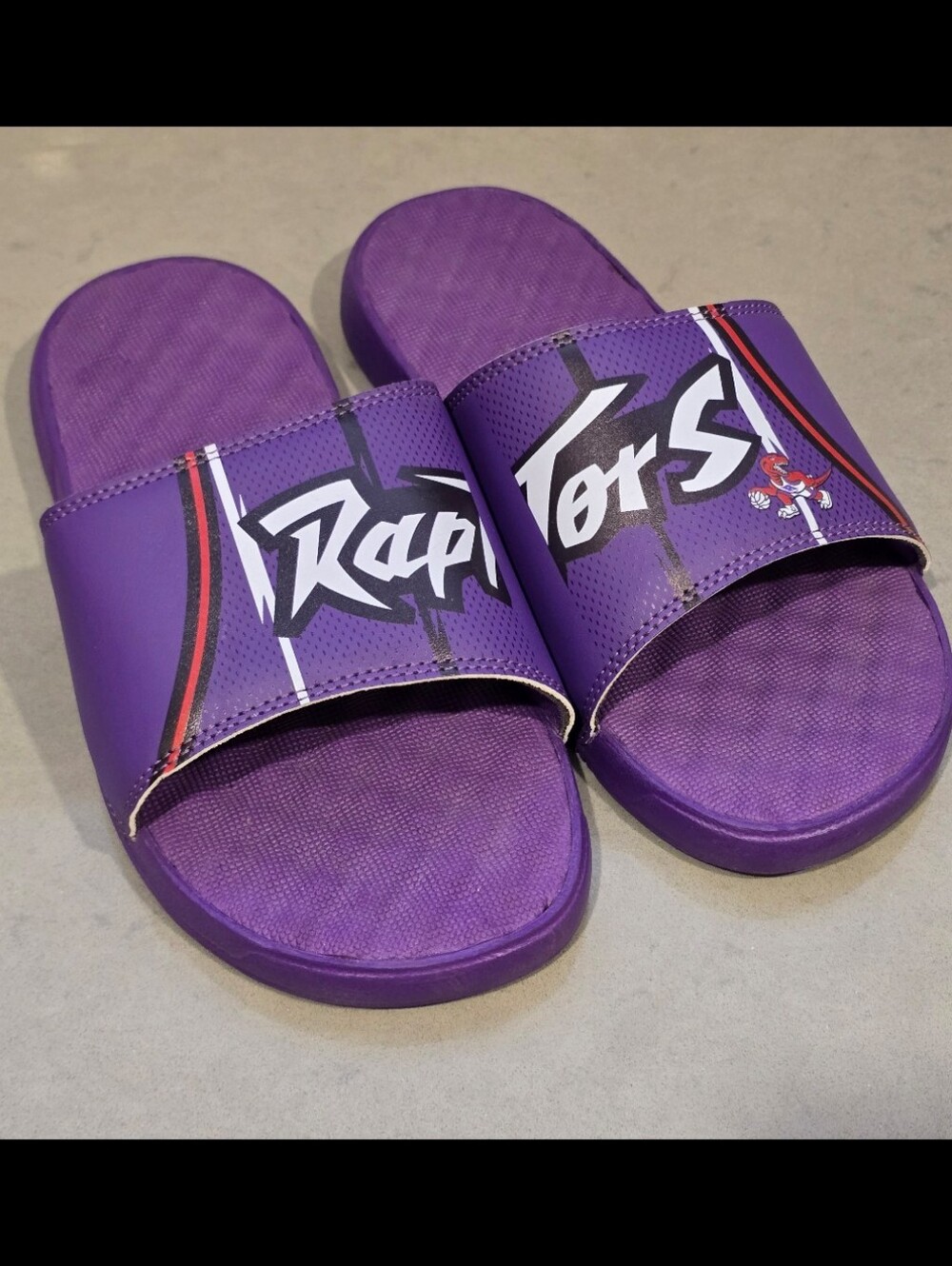 Men's Toronto Raptors ISlide Purple Hardwood Classic Jersey Slide Sandals